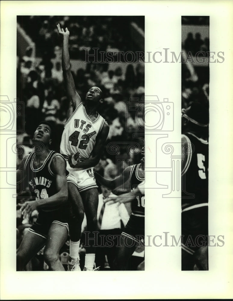 1989 Press Photo Keith Horne, University of Texas San Antonio Basketball Player- Historic Images