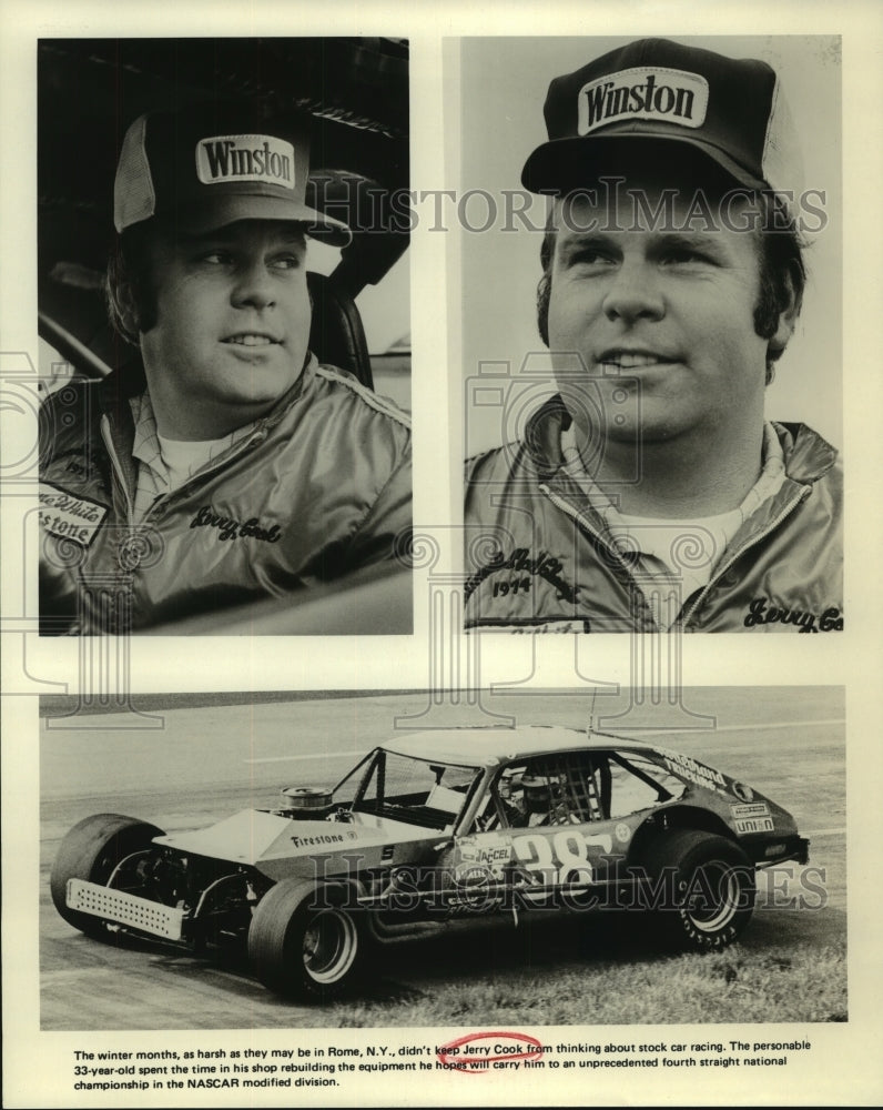 Press Photo Jerry Cook, NASCAR Modified Stock Car Racer and Car - sas04845- Historic Images