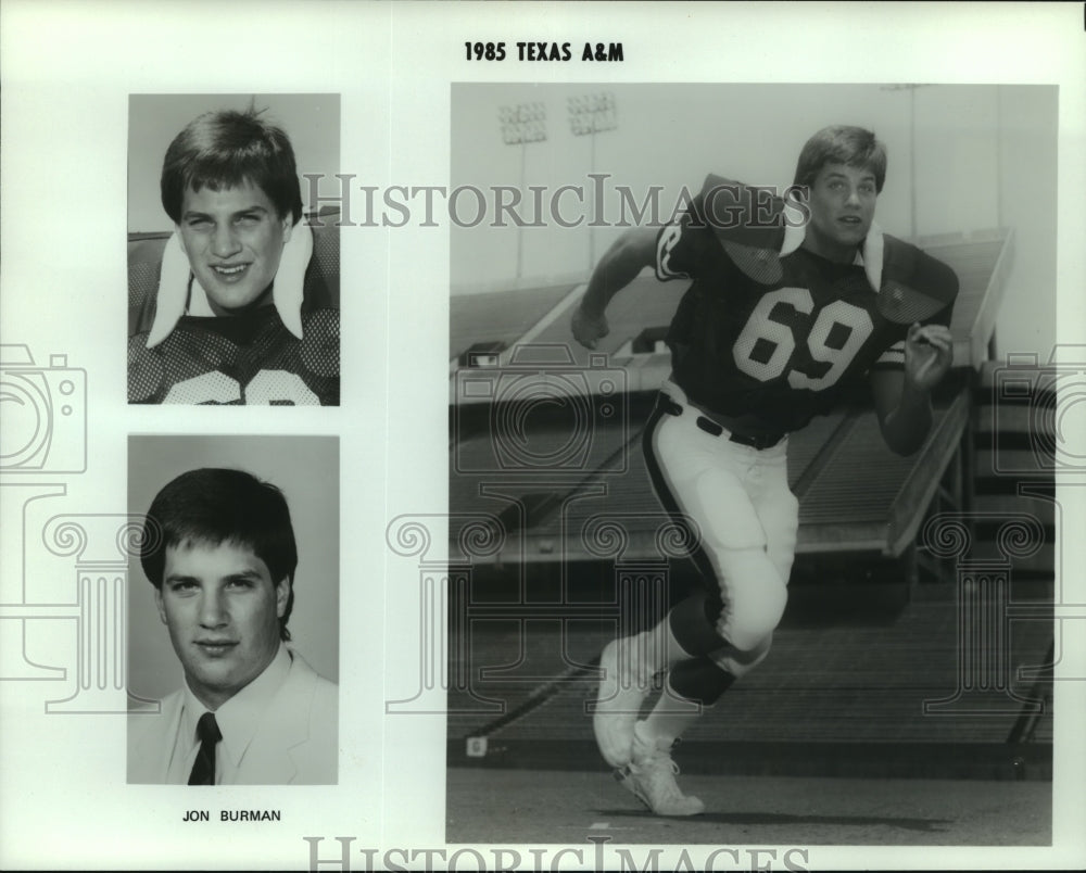 1985 Press Photo Texas A&amp;M football player Jon Burman - sas05205- Historic Images