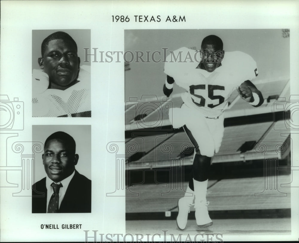 1986 Press Photo Texas A&M football player O'Neill Gilbert - sas05216- Historic Images