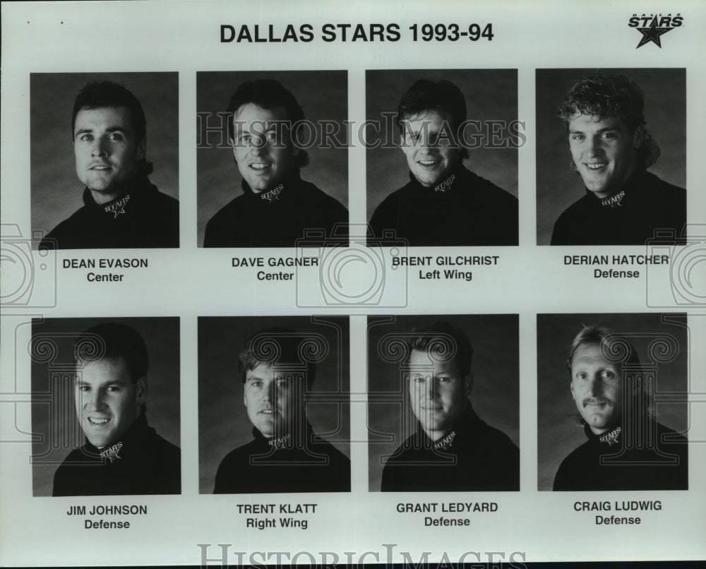 1993 Press Photo Dallas Stars mug shots, 1993-94 season - sas05227- Historic Images