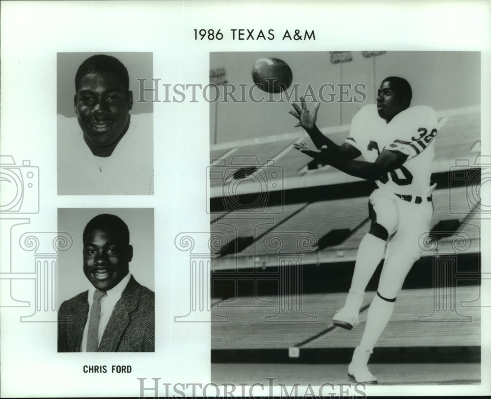 1986 Press Photo Chris Ford, Texas A &amp; M Football - sas05282- Historic Images