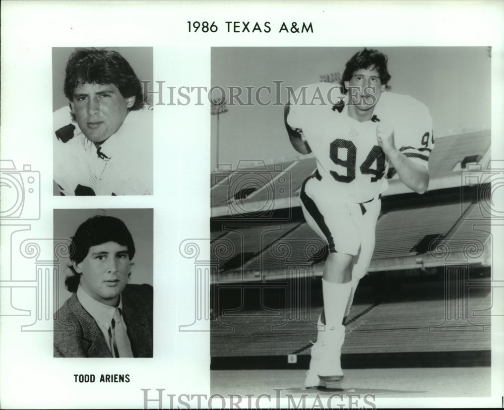 1986 Press Photo Todd Ariens, Texas A &amp; M Football - sas05298- Historic Images