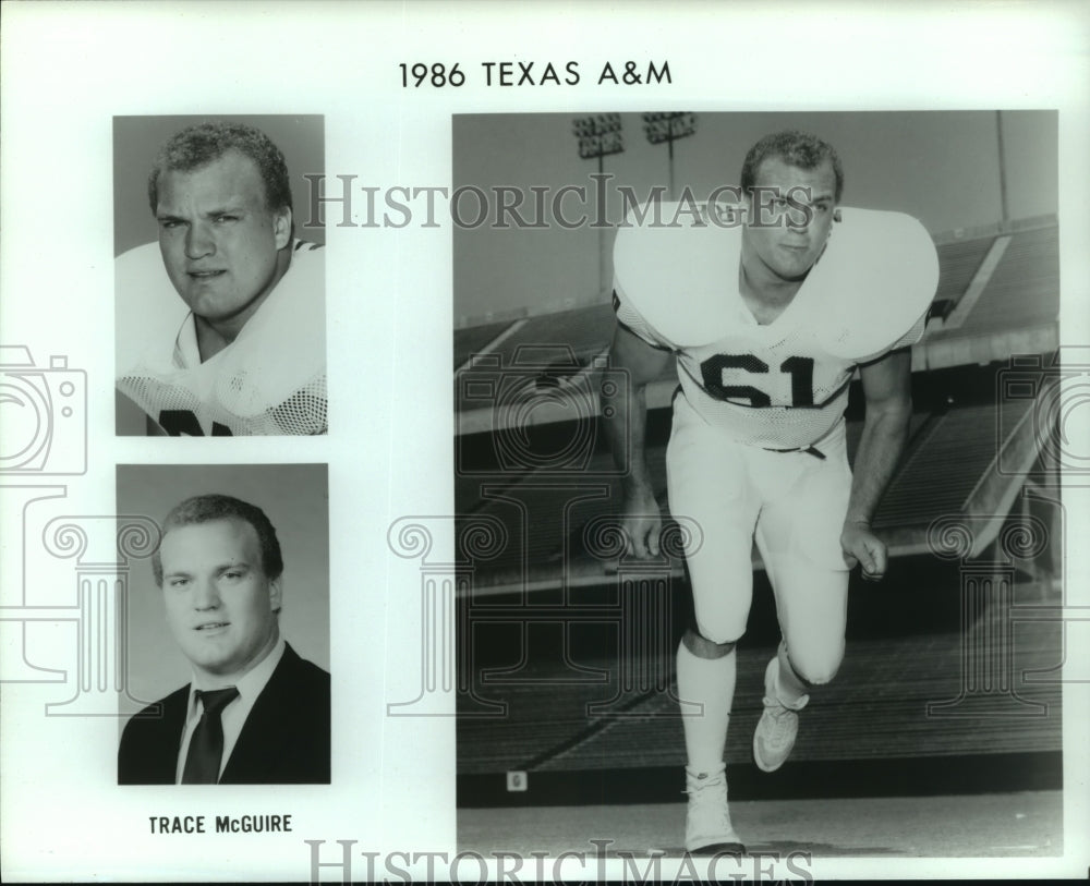 1986 Press Photo Trace McGuire, Texas A &amp; M Football - sas05311- Historic Images