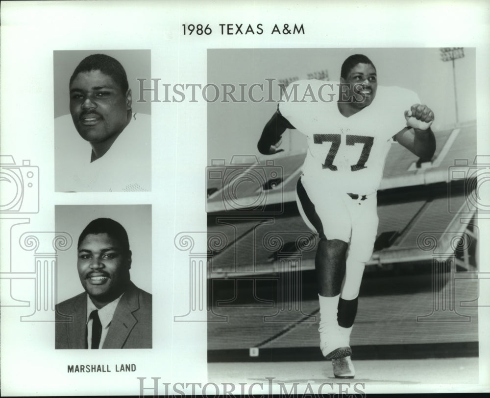 1986 Press Photo Marshall Land, Texas A &amp; M Football - sas05314- Historic Images