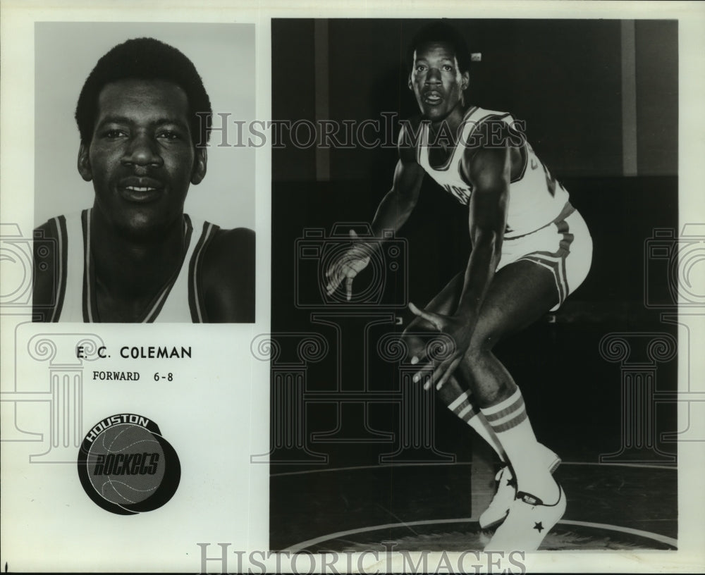 Press Photo E.C. Coleman, Forward, Houston Rockets Basketball - sas05382- Historic Images
