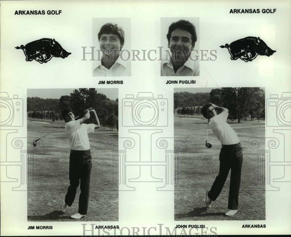 1984 Press Photo Arkansas College Golfers Jim Morris and John Puglisi- Historic Images