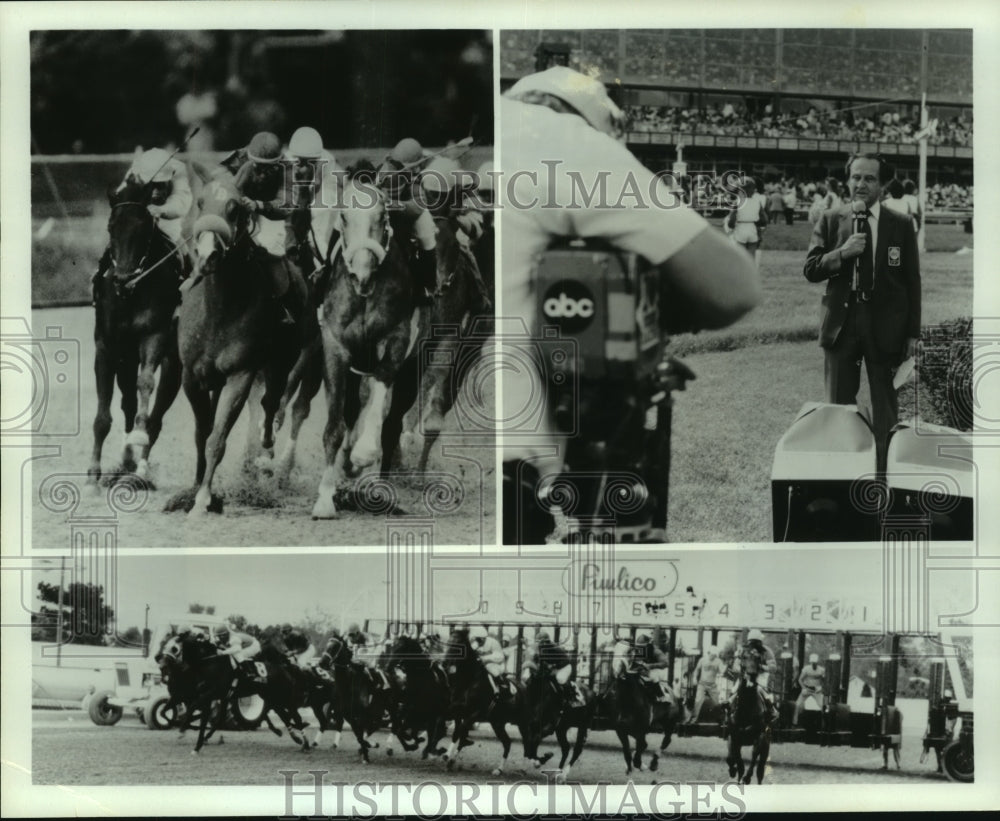 Press Photo Commentator Jim McKay at Preakness Stakes Horse Races in Baltimore- Historic Images