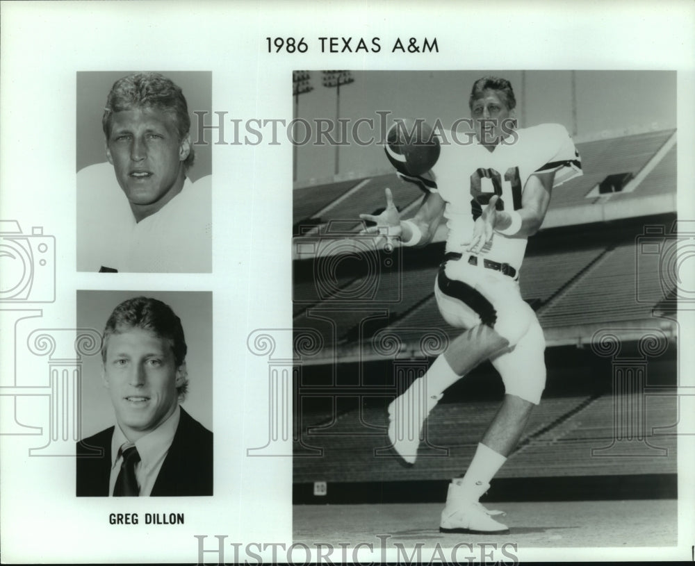 1986 Press Photo Greg Dillon, Texas A&M Football Player - sas05597- Historic Images