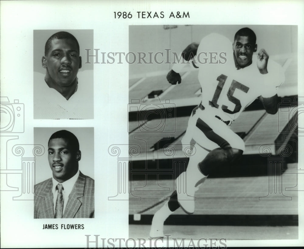 1986 Press Photo James Flowers, Texas A&amp;M Football Player - sas05600- Historic Images