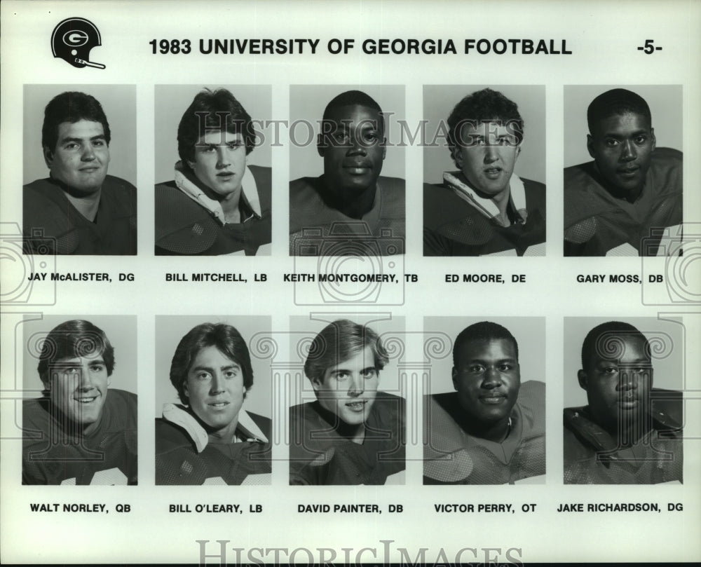 1983 Press Photo Georgia college football mug shots - sas05731- Historic Images