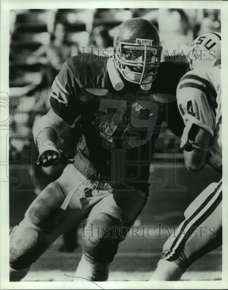 1986 Press Photo Southern Cal college football player Jeff Dregel - sas05798- Historic Images
