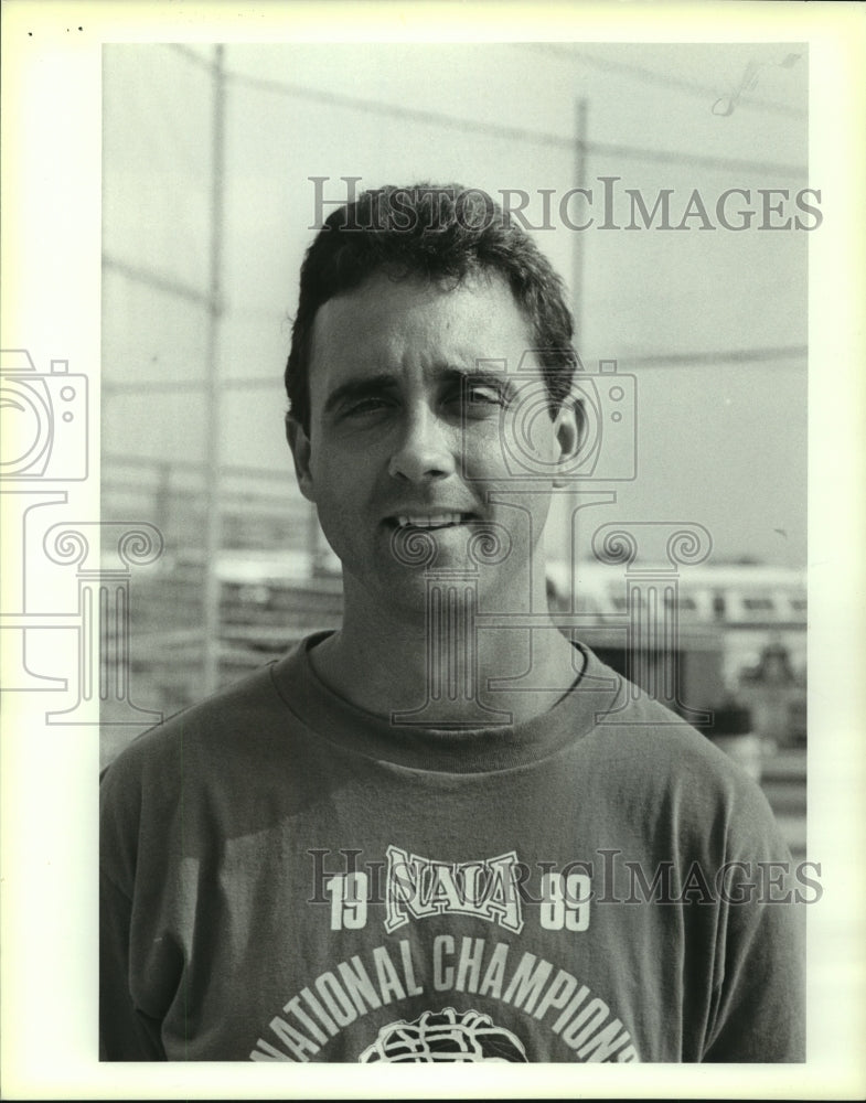 1989 Press Photo Jim Zeleznak, St Mary&#39;s University Baseball - sas05885- Historic Images