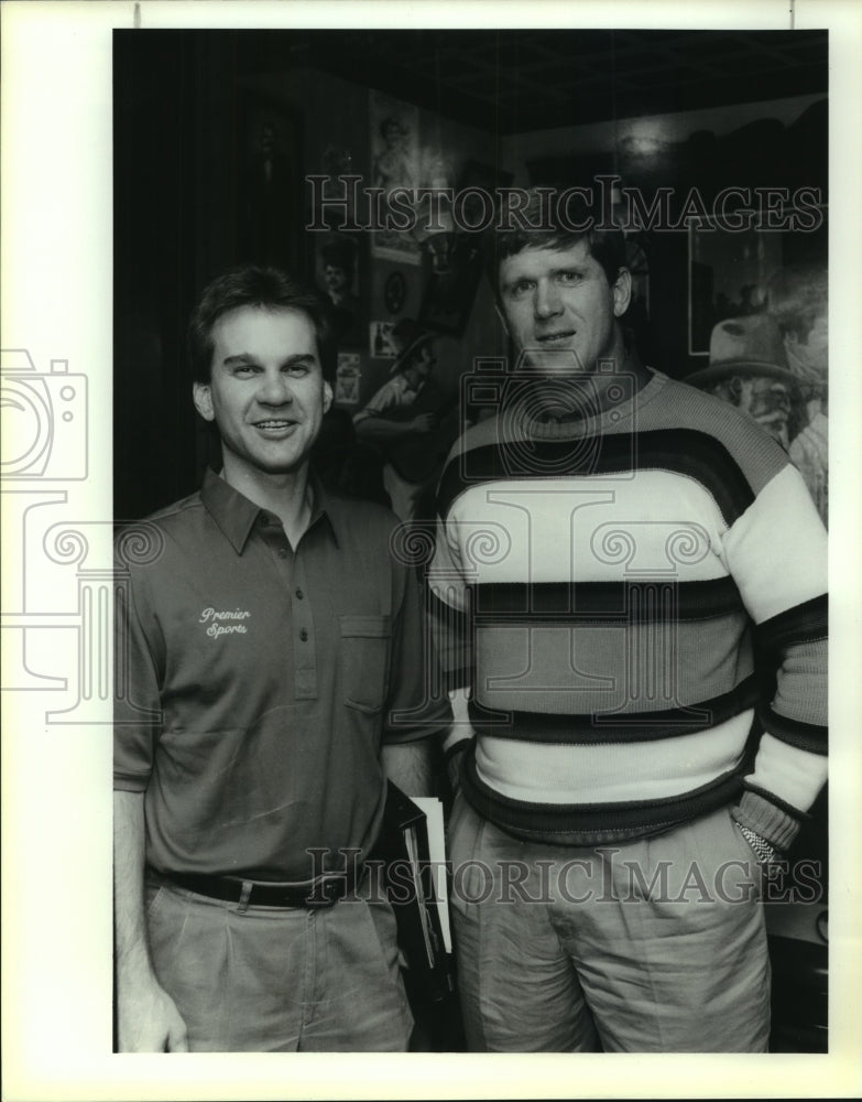 1991 Press Photo Football legends, Ken Brynie & David Casper, Oakland Raiders- Historic Images