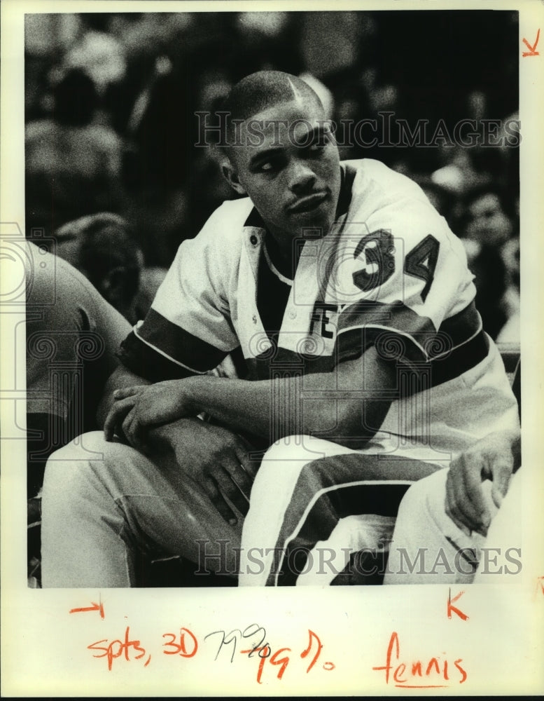 1988 Press Photo Ferris Dembo, Spurs & Pistons Basketball - sas06132- Historic Images