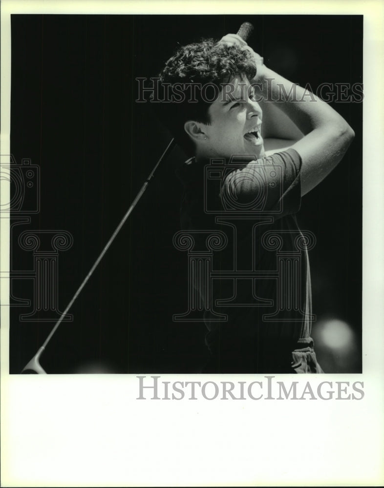 1989 Press Photo Shena Bassett, City Women&#39;s Golf, Brackenridge Park Golf Course- Historic Images