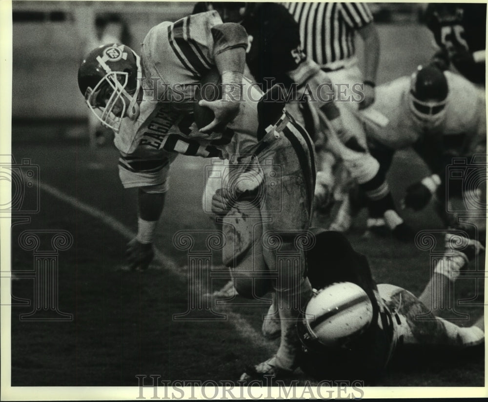 1986 Press Photo North Texas and Southwester Texas College Football Players- Historic Images