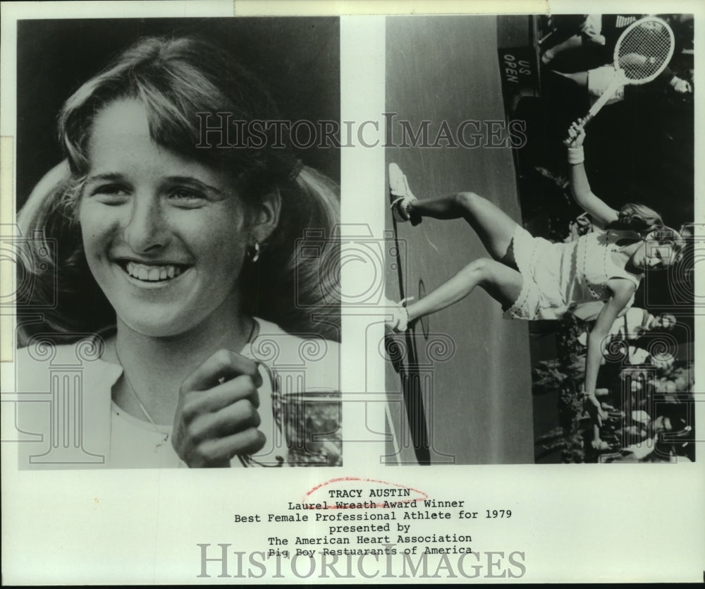 1979 Press Photo Tennis Player Tracy Austin, Laurel Wreath Award Winner- Historic Images