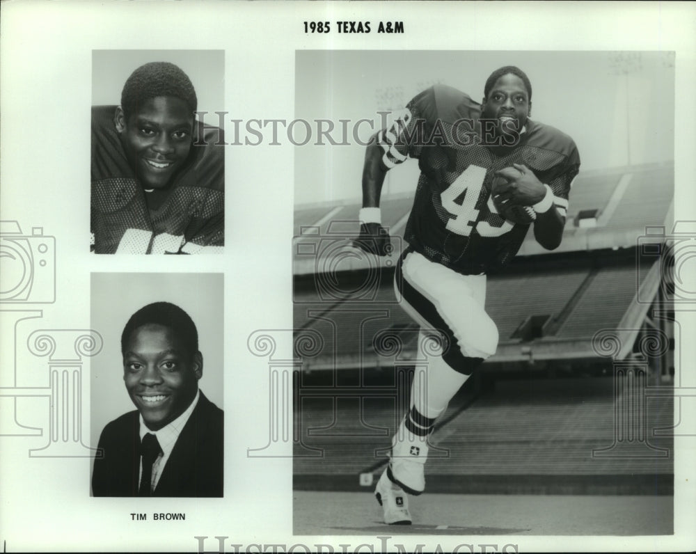 1985 Press Photo Tim Brown, Texas A&M Football Player - sas06490- Historic Images