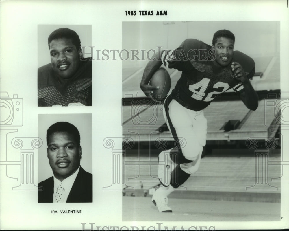 1985 Press Photo Ira Valentine, Texas A&M Football Player - sas06504- Historic Images