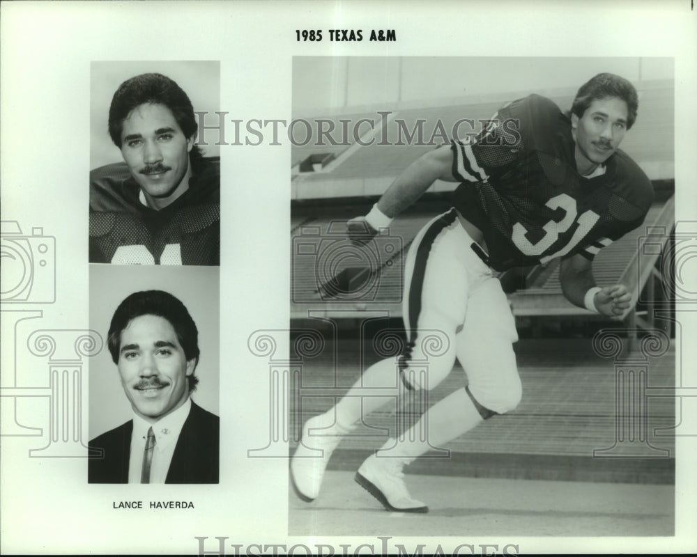 1985 Press Photo Lance Haverda, Texas A&M Football Player - sas06537- Historic Images