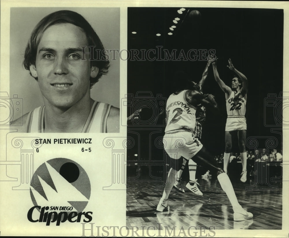 Press Photo Stan Pietkiewicz, San Diego Clippers Basketball Player at Game- Historic Images