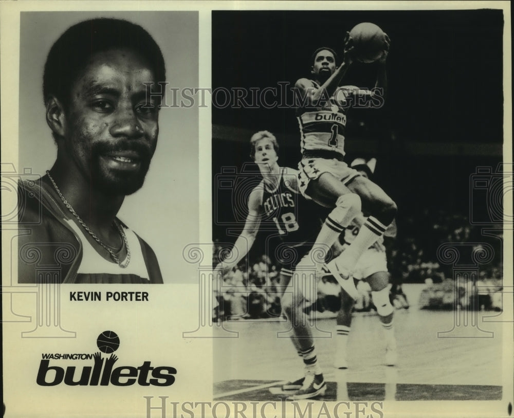 Press Photo Kevin Porter, Washington Bullets Basketball Player at Game- Historic Images