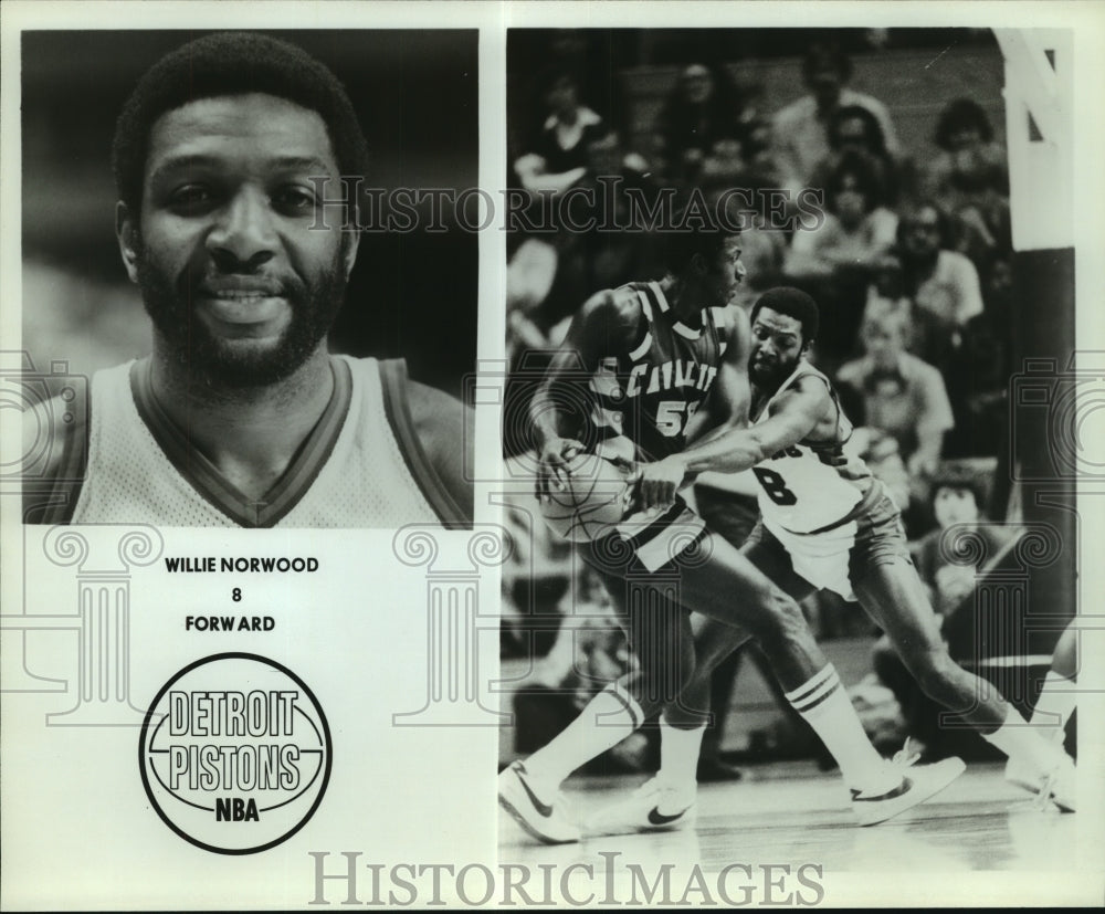 Press Photo Willie Norwood, Detroit Pistons Basketball Player at Game- Historic Images