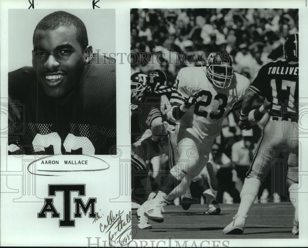 1989 Press Photo Aaron Wallace, Texas A&M College Football Player - sas06593- Historic Images