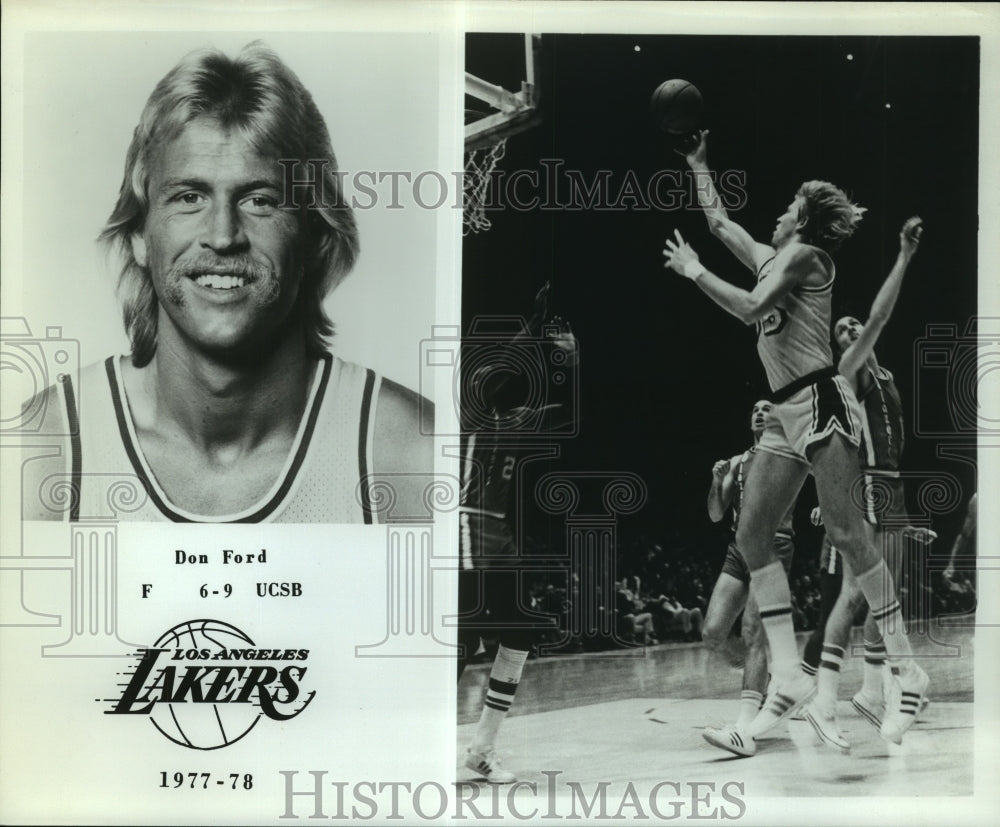 1977 Press Photo Don Ford, Los Angeles Lakers Basketball Player at Game- Historic Images