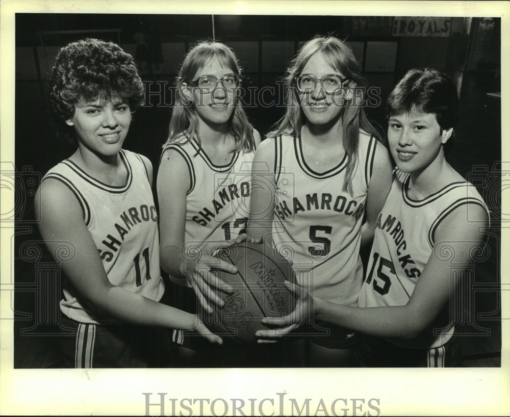 1985 Press Photo Incarnate Word women&#39;s basketball starters - sas06719- Historic Images