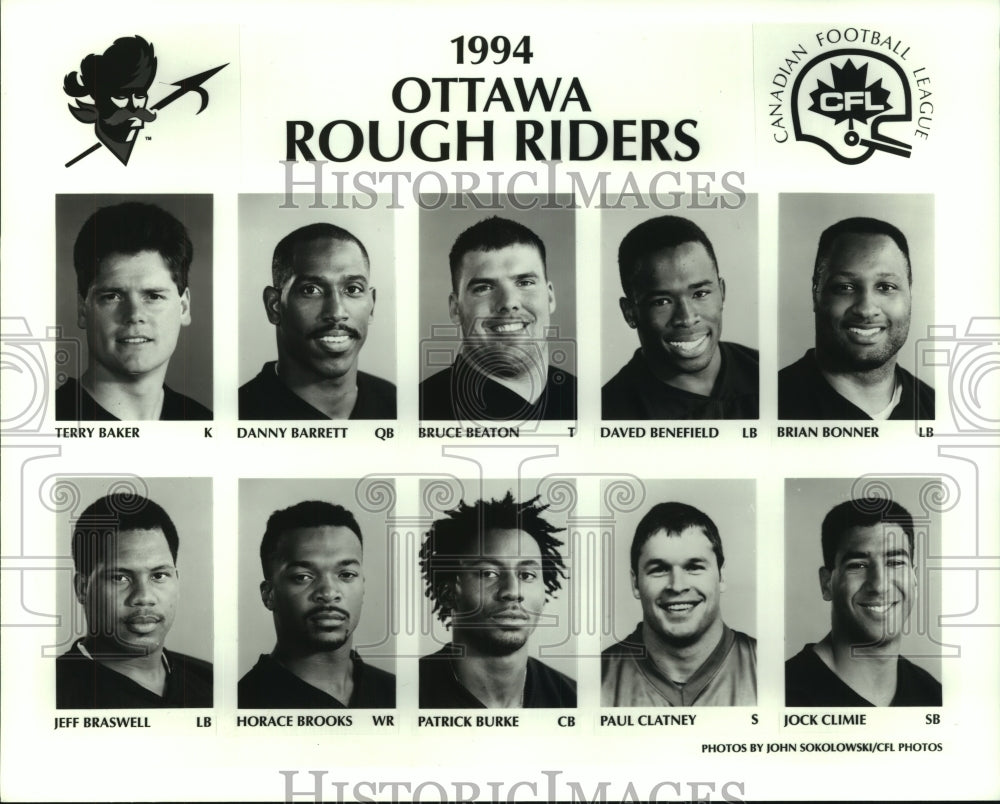 1994 Press Photo Ottawa Roughriders football team mug shots - sas06740- Historic Images