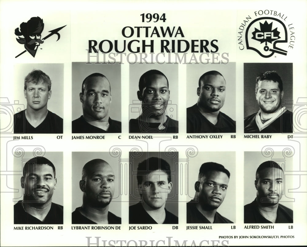 1994 Press Photo Ottawa Roughriders football team mug shots - sas06743- Historic Images