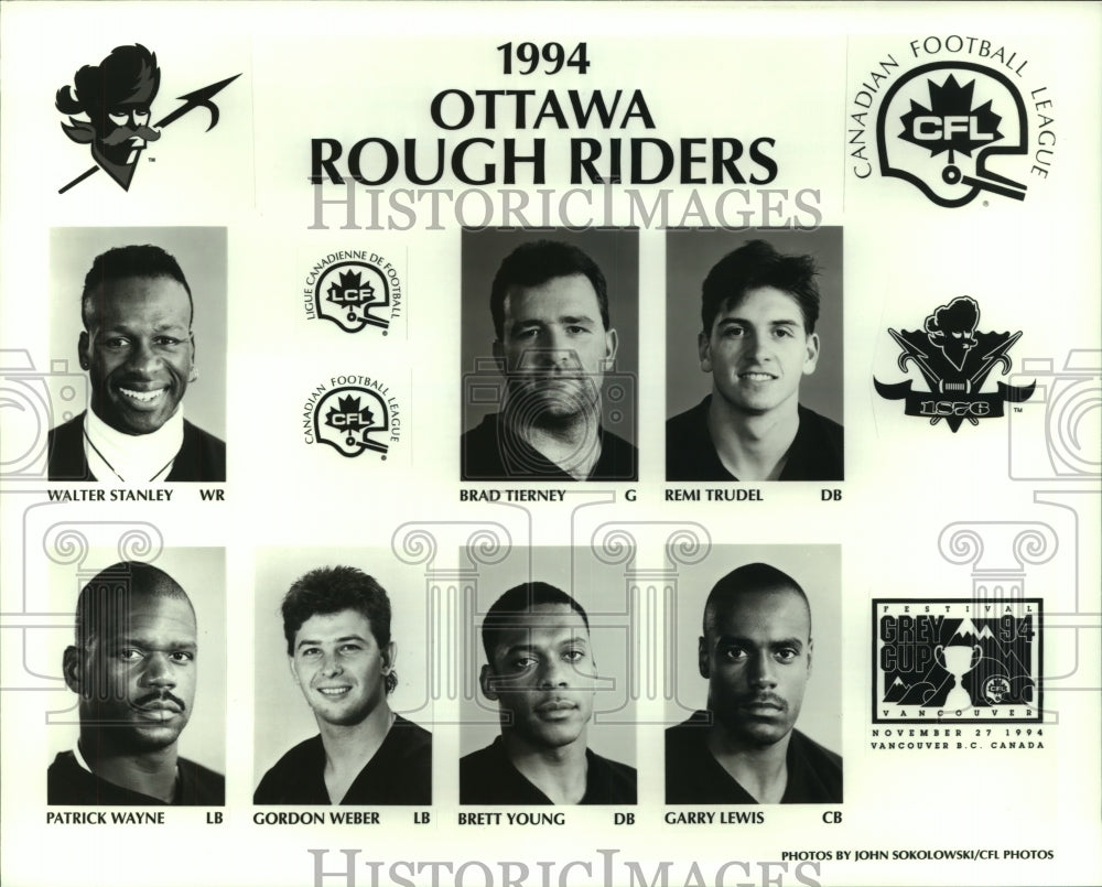 1994 Press Photo Ottawa Roughriders football team mug shots - sas06744- Historic Images