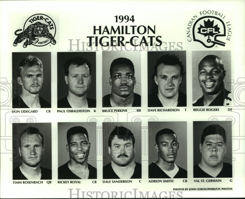 1994 Press Photo Hamilton Tiger-Cats Canadian Football League Team Players- Historic Images