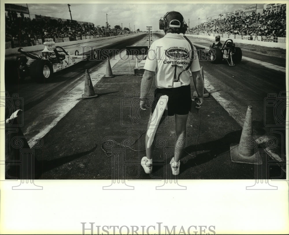 1986 Press Photo Rail Dragster Cars at Alamo Dragway Track - sas06820- Historic Images