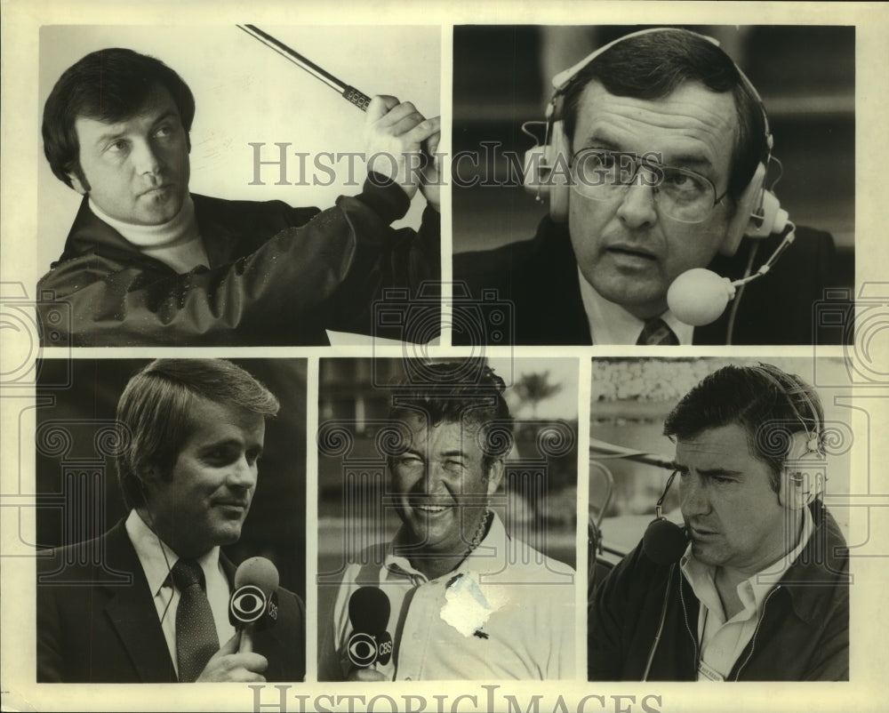 1982 Press Photo Clive Clark and golf commentators who will work The Masters- Historic Images