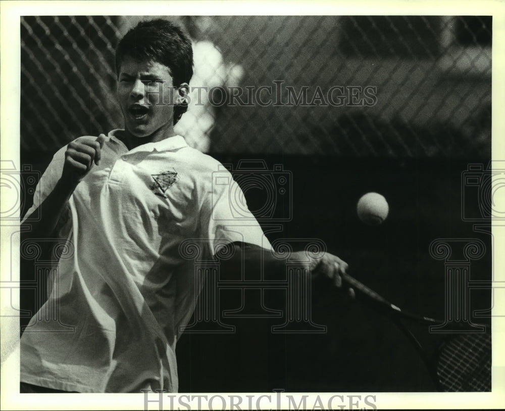 1989 Press Photo Tennis player Paul Harsanyi in action - sas06891- Historic Images