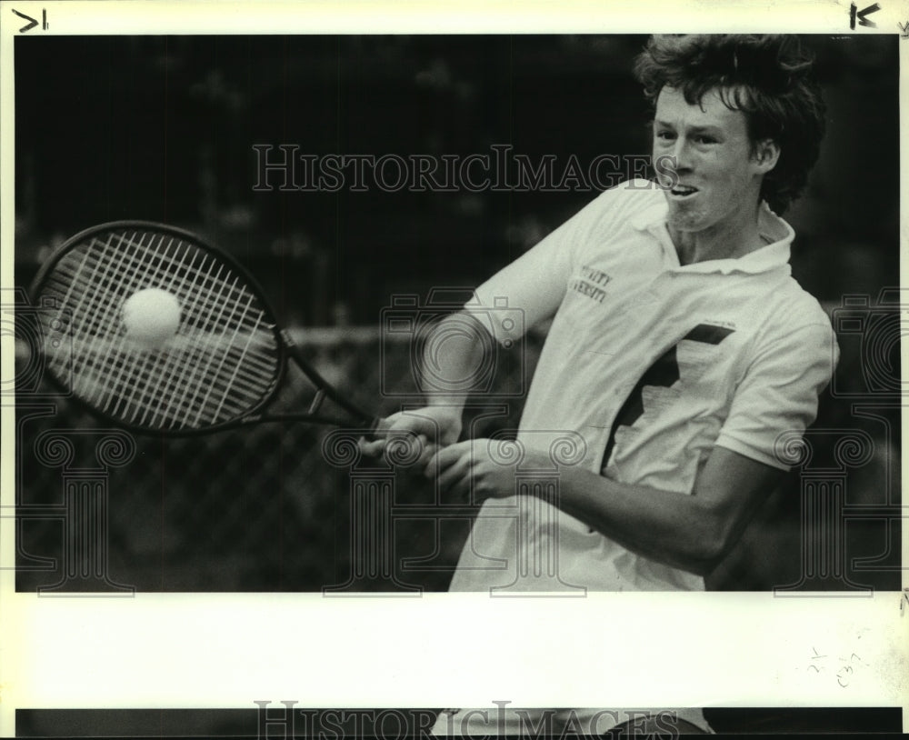 1989 Press Photo Mikael Stadling, Trinity College Tennis Player at Match- Historic Images