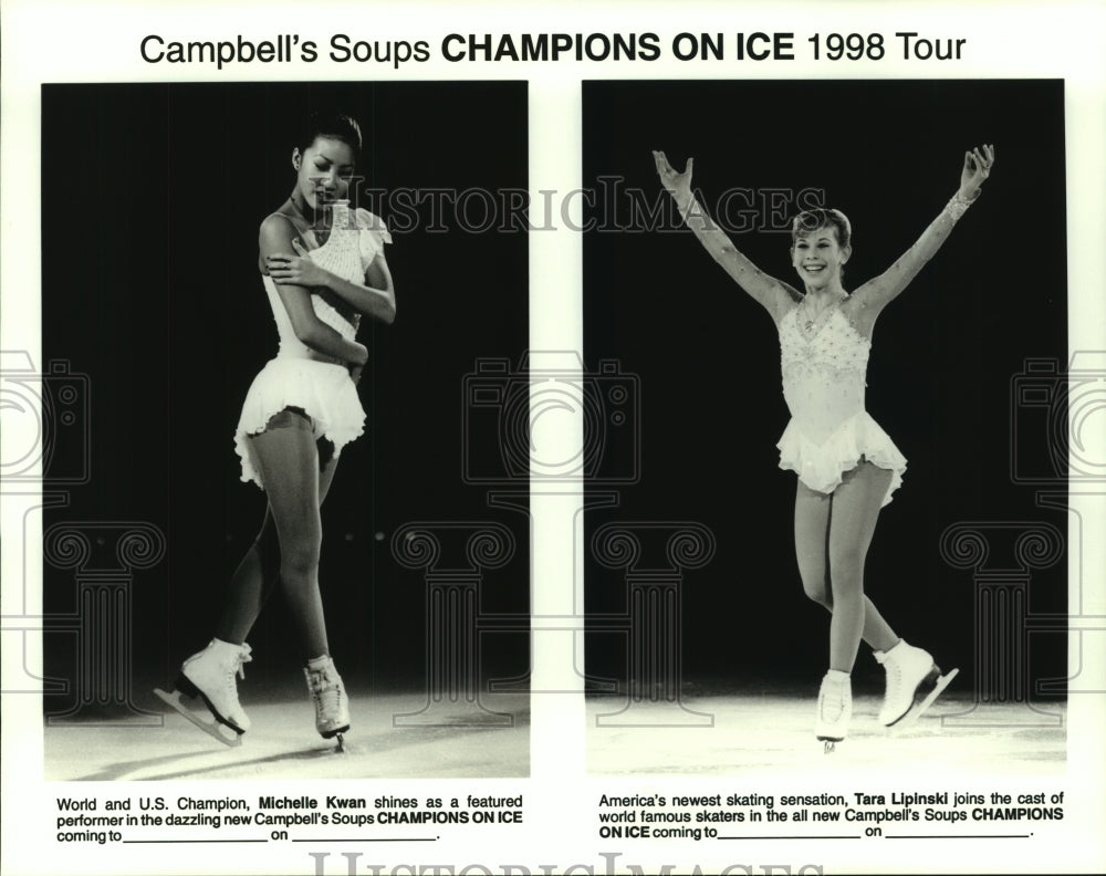 1998 Press Photo Ice Skaters for Campbell&#39;s Soups Champions on Ice Tour- Historic Images