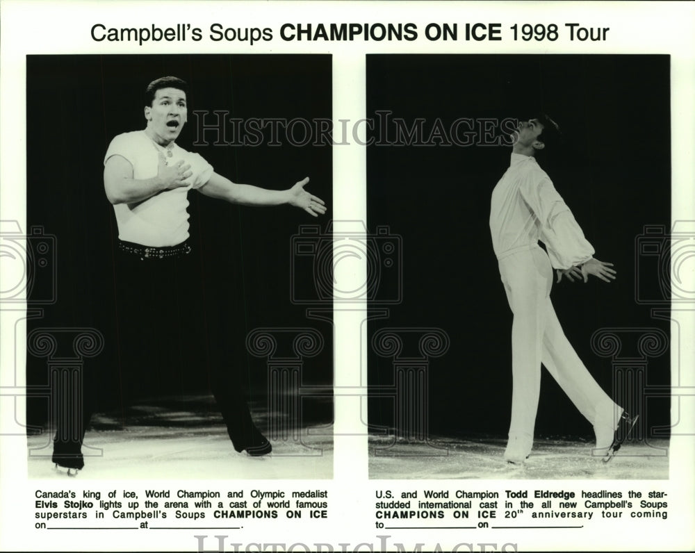 1998 Press Photo Male Ice Skaters at Campbell&#39;s Soups Champions on Ice Tour- Historic Images