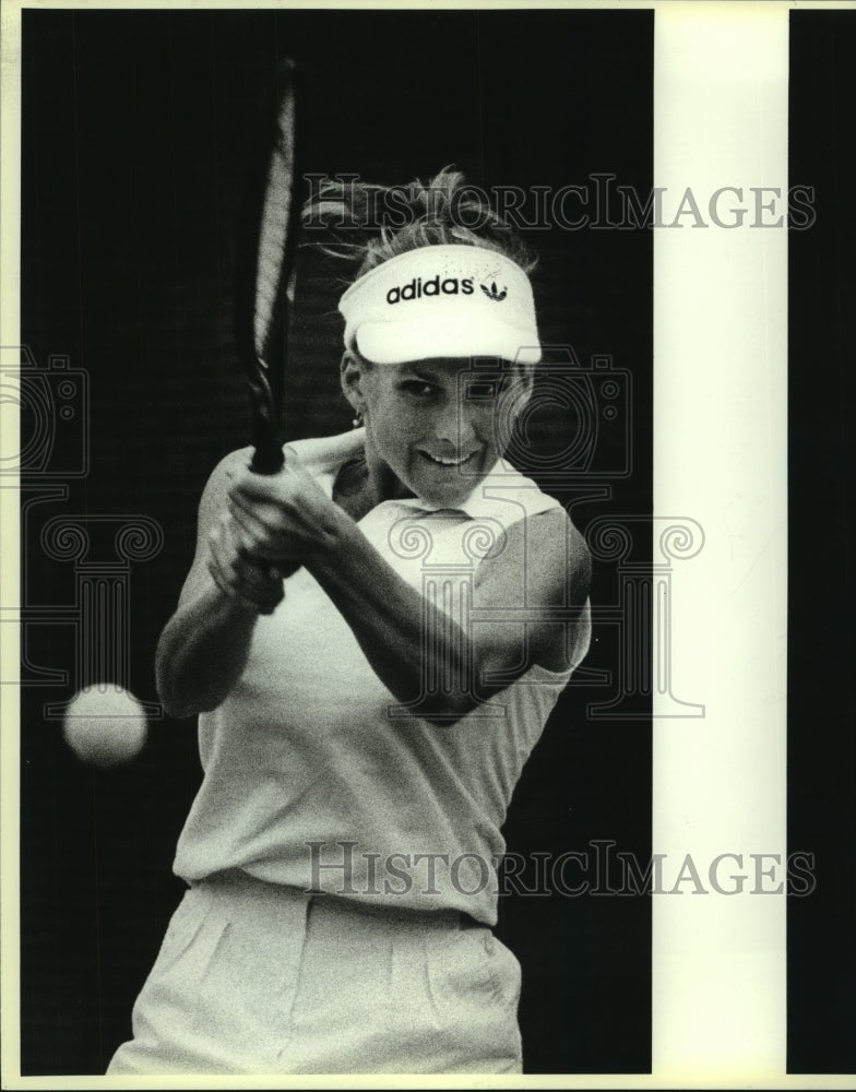 1987 Press Photo Trinity tennis player Jane Holdren - sas07096- Historic Images