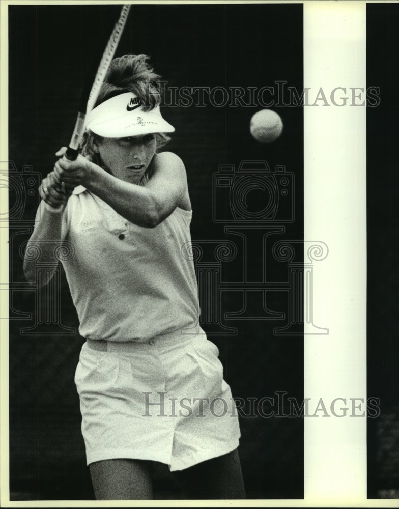 1987 Press Photo Trinity tennis player Ann Hulbert - sas07097- Historic Images