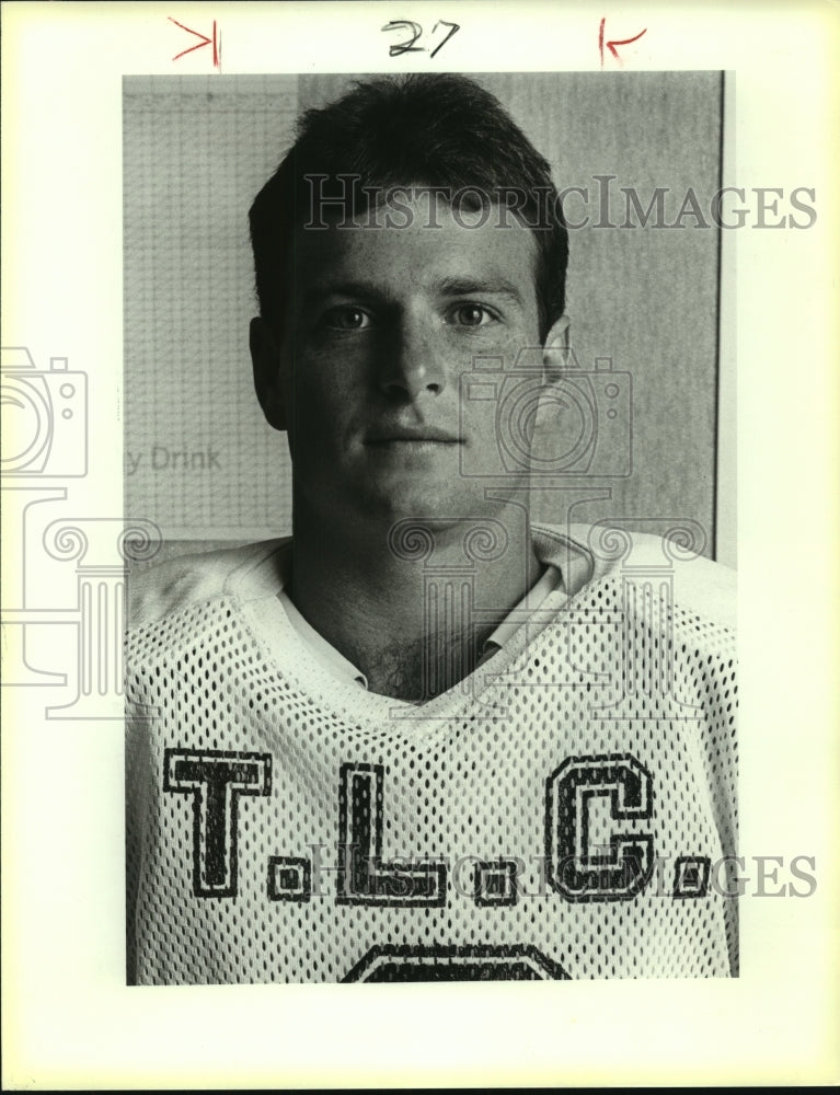1987 Press Photo Texas Lutheran football quarterback John Fuquay - sas07166- Historic Images