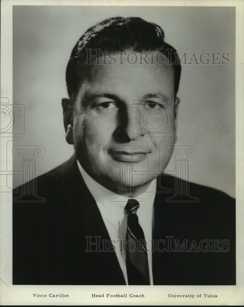 1969 Press Photo Vince Carillot, University of Tulsa Head Football Coach- Historic Images