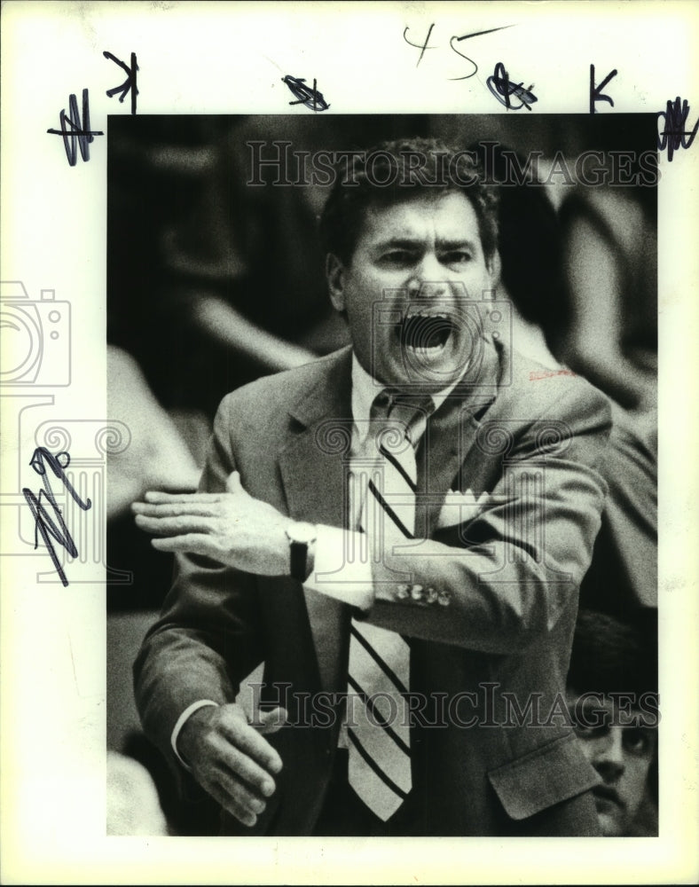 1987 Press Photo Ken Burmeister University of Texas San Antonio Basketball Coach- Historic Images