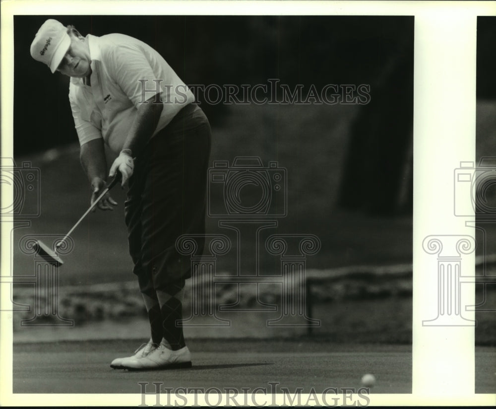 1988 Press Photo Golfer Billy Casper at Dominion Country Club Ninth Hole- Historic Images