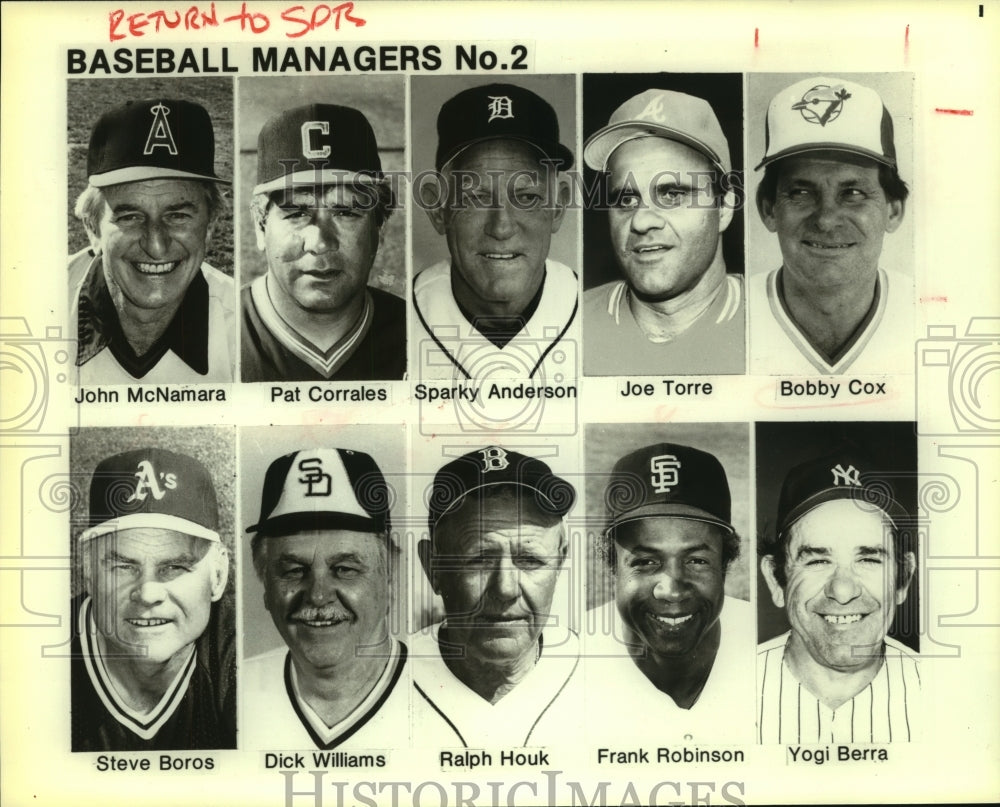 Press Photo Yogi Berra with Other Major League Baseball Managers - sas07392- Historic Images