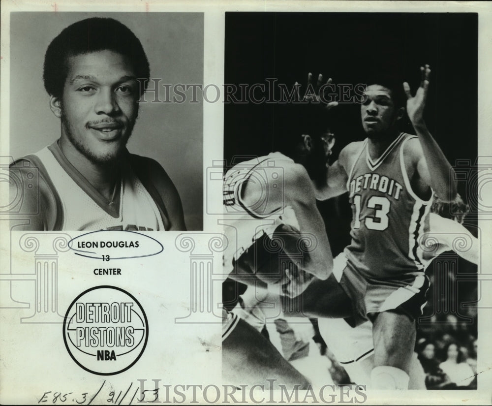 1978 Press Photo Leon Douglas, Detroit Pistons Basketball Player at Game- Historic Images