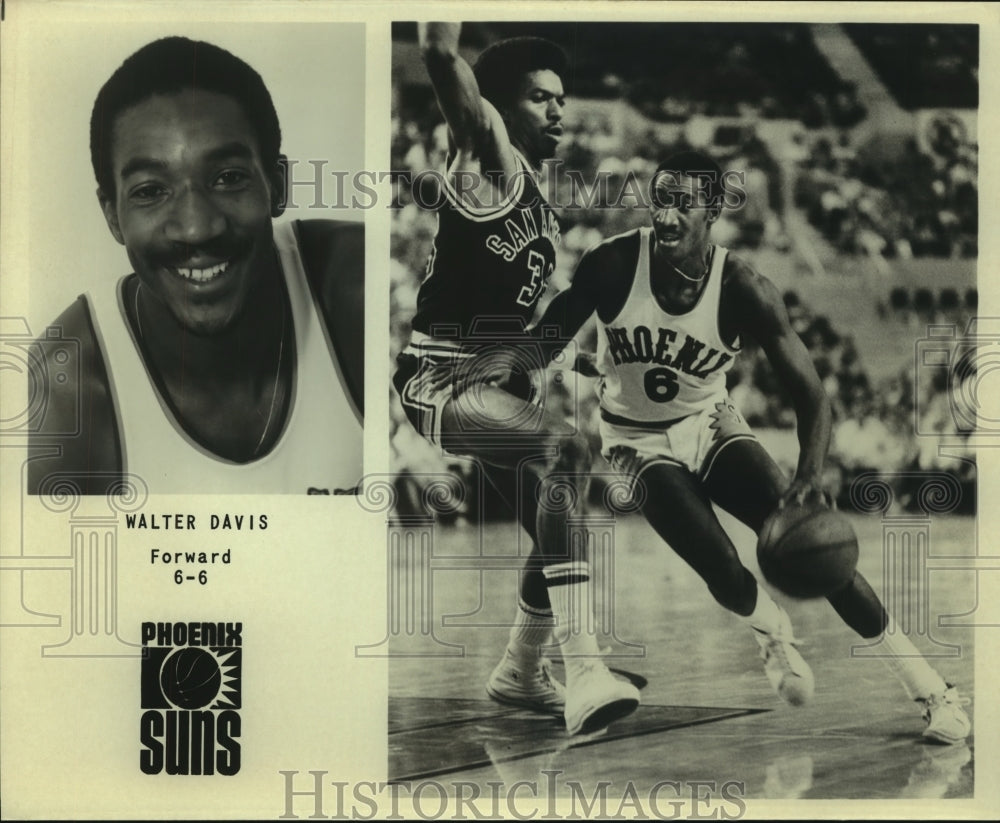 Press Photo Walter Davis, Phoenix Suns Basketball Player at Game - sas07473- Historic Images